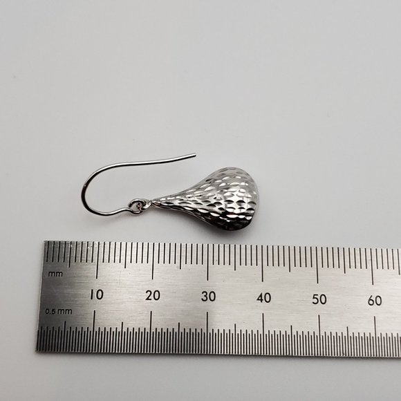 925 Sterling Silver Cool Pattern And Shape Dangle Earrings - Picture 4 of 5